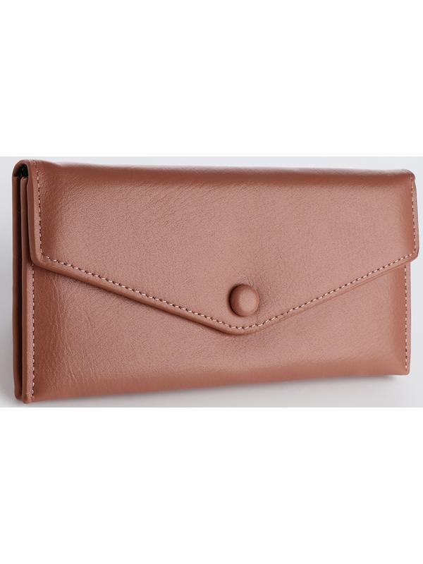 Кошелёк на кнопке, цвет розовый