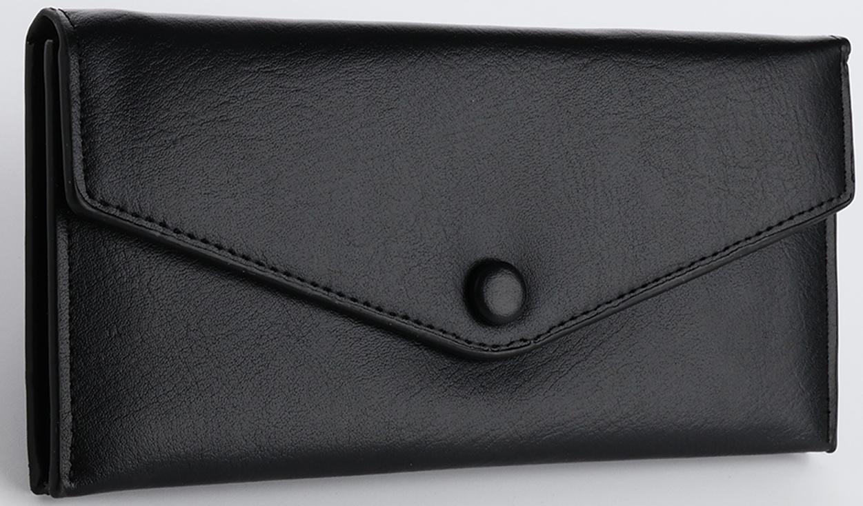 Кошелёк на кнопке, цвет чёрный