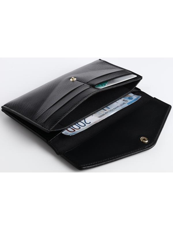 Кошелёк на кнопке, цвет чёрный