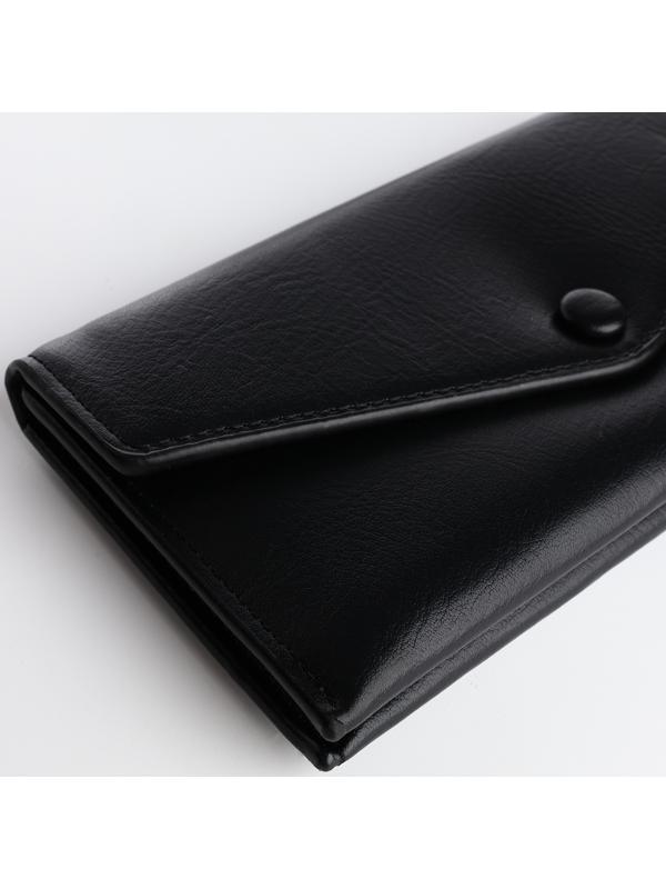 Кошелёк на кнопке, цвет чёрный