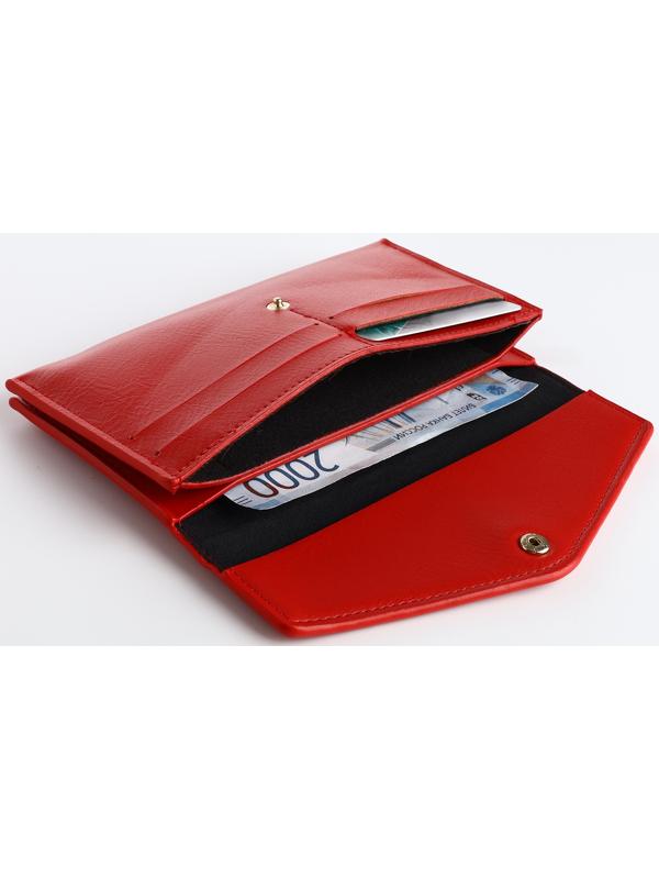 Кошелёк на кнопке, цвет красный