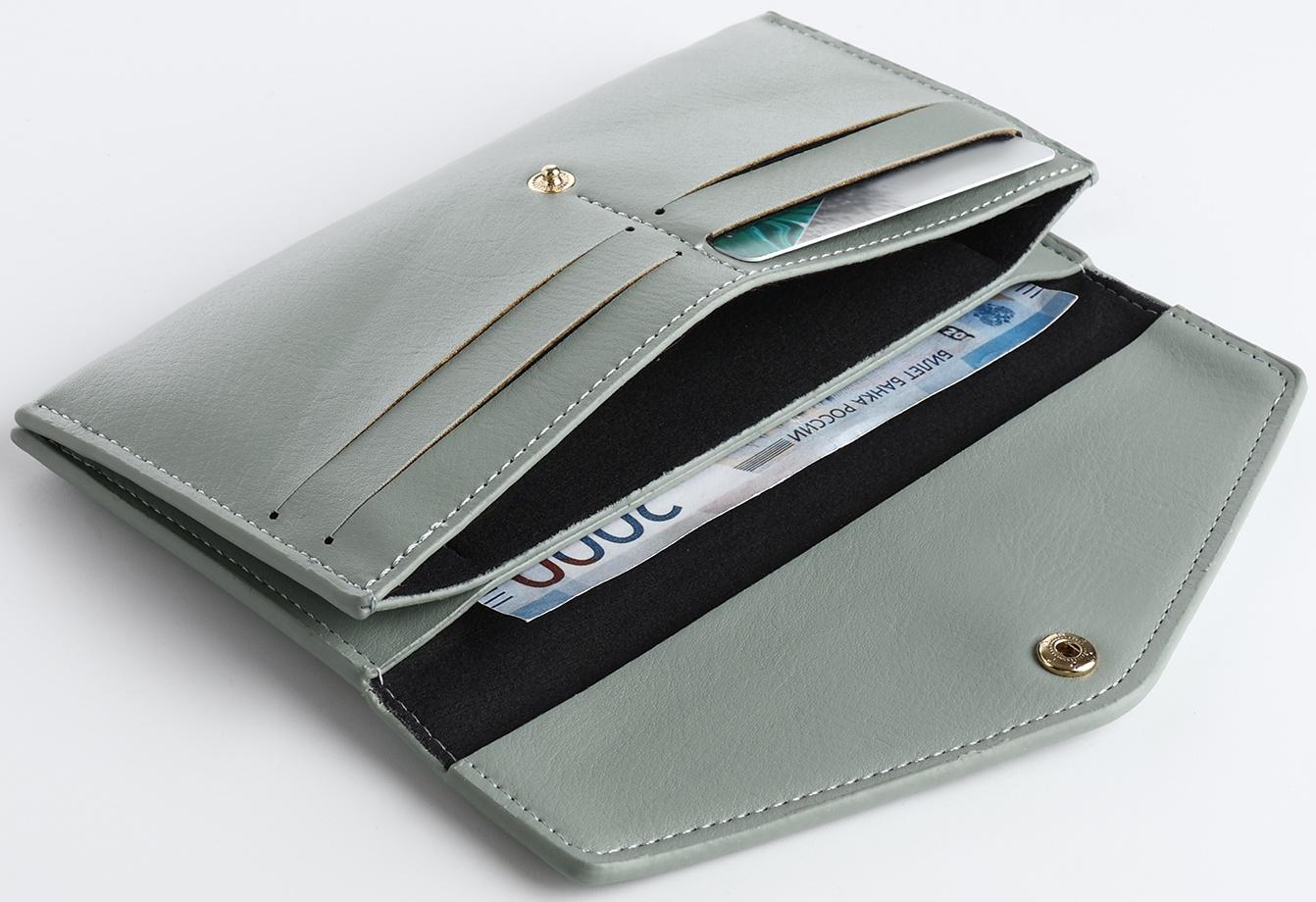 Кошелёк на кнопке, цвет зелёный