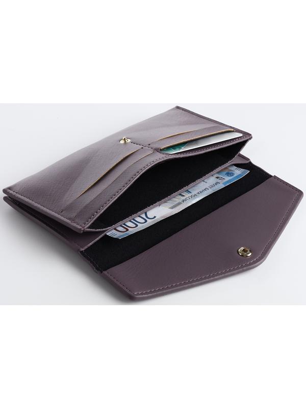 Кошелёк на кнопке, цвет фиолетовый