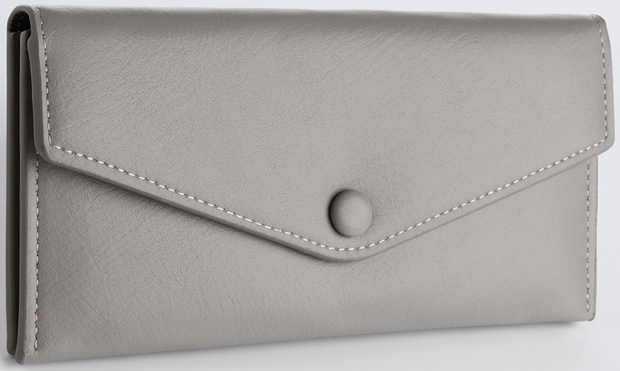 Кошелёк на кнопке, цвет серый