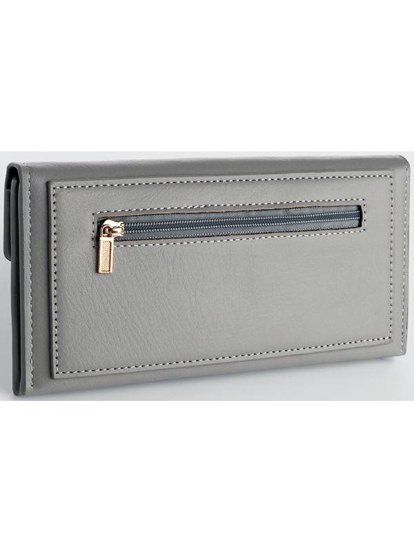 Кошелёк на кнопке, цвет серый