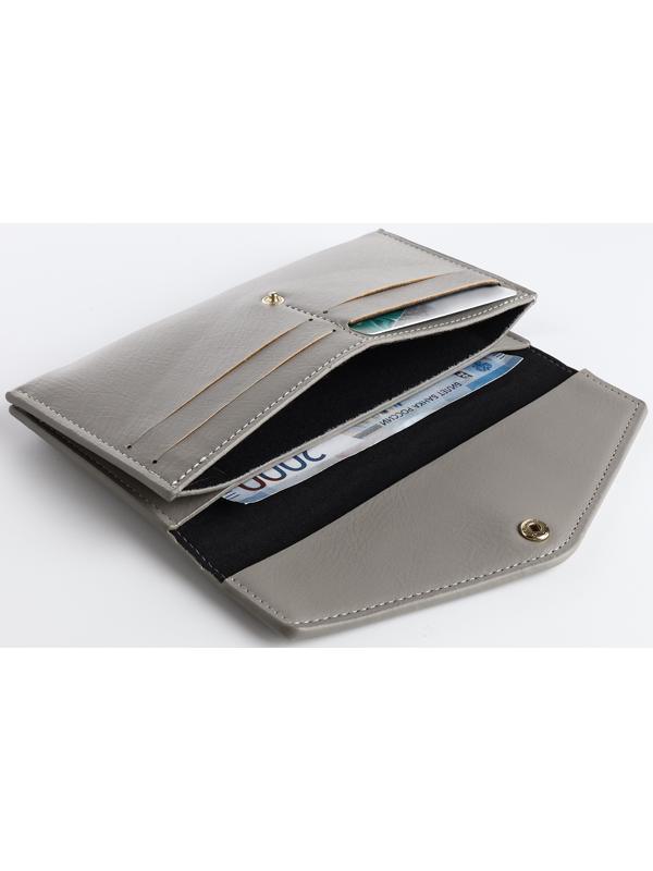 Кошелёк на кнопке, цвет серый