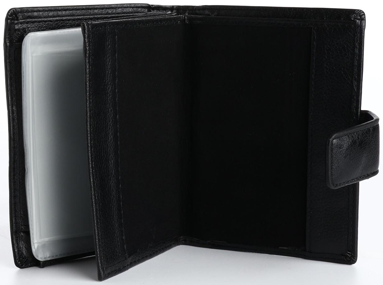 Портмоне на магните 3 в 1, отдел для автодокументов, паспорта, цвет чёрный