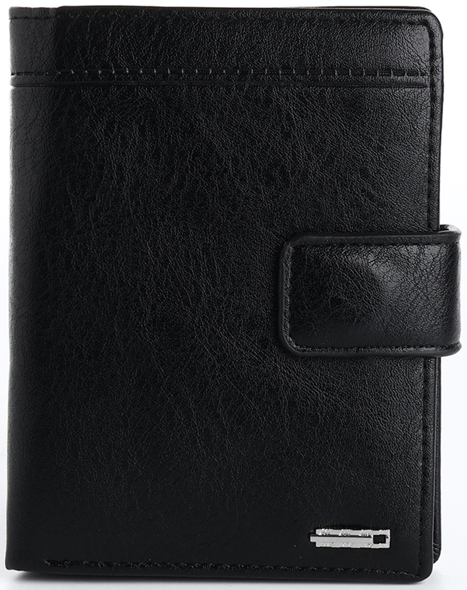 Портмоне на магните 3 в 1, отдел для автодокументов, паспорта, цвет чёрный