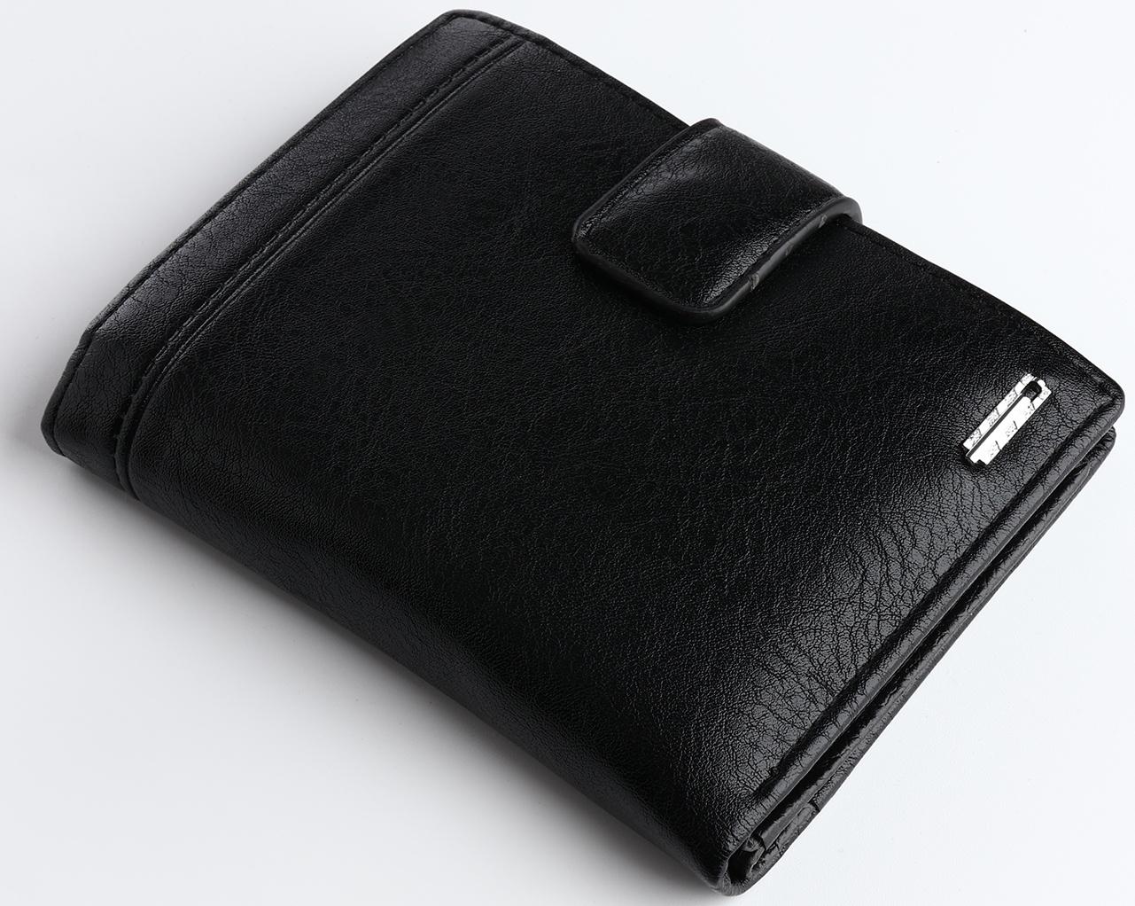 Портмоне на магните 3 в 1, отдел для автодокументов, паспорта, цвет чёрный