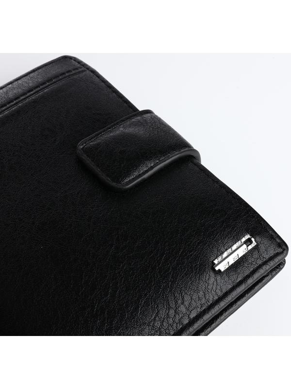 Портмоне на магните 3 в 1, отдел для автодокументов, паспорта, цвет чёрный