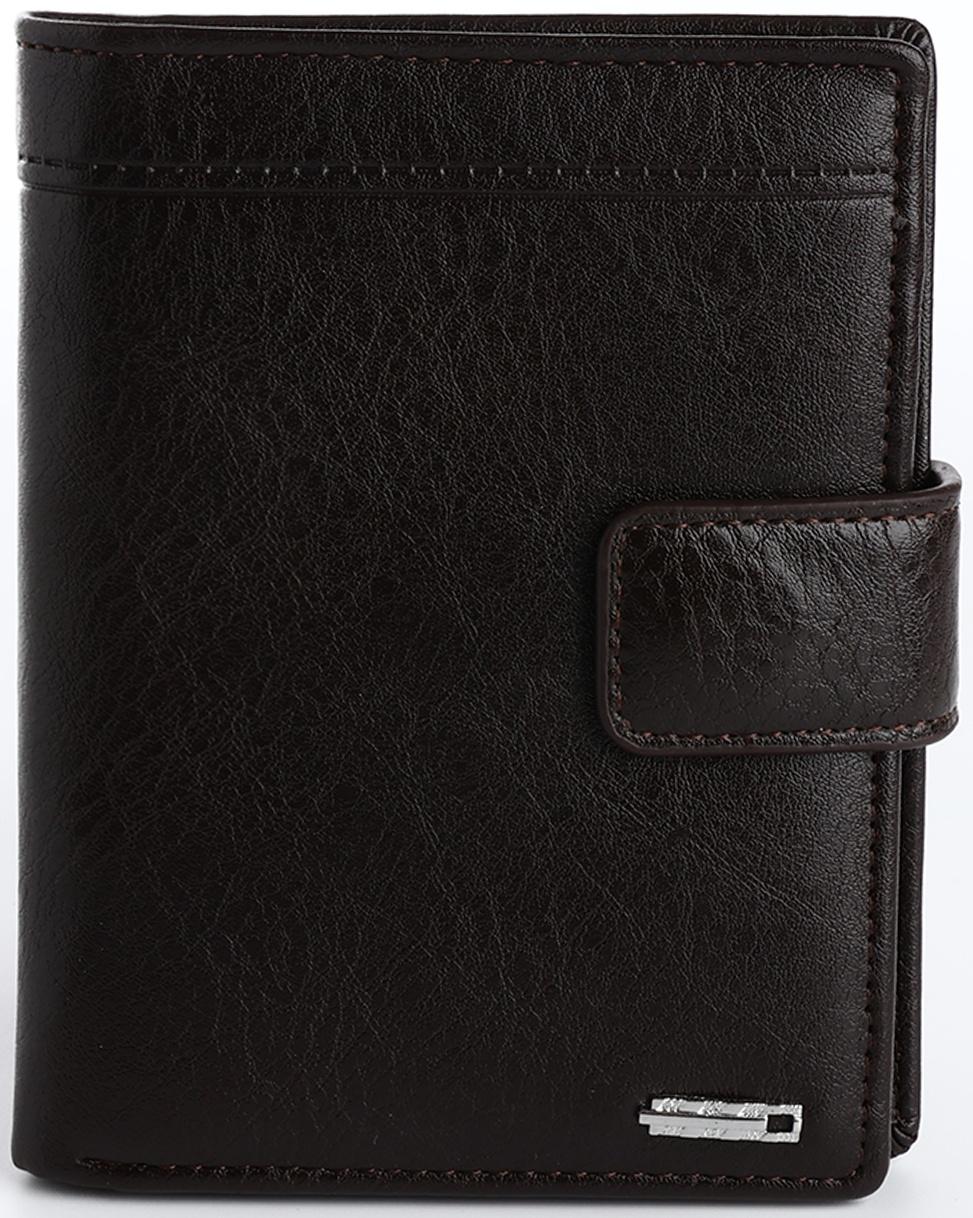 Портмоне на магните 3 в 1, отдел для автодокументов, паспорта, цвет коричневый