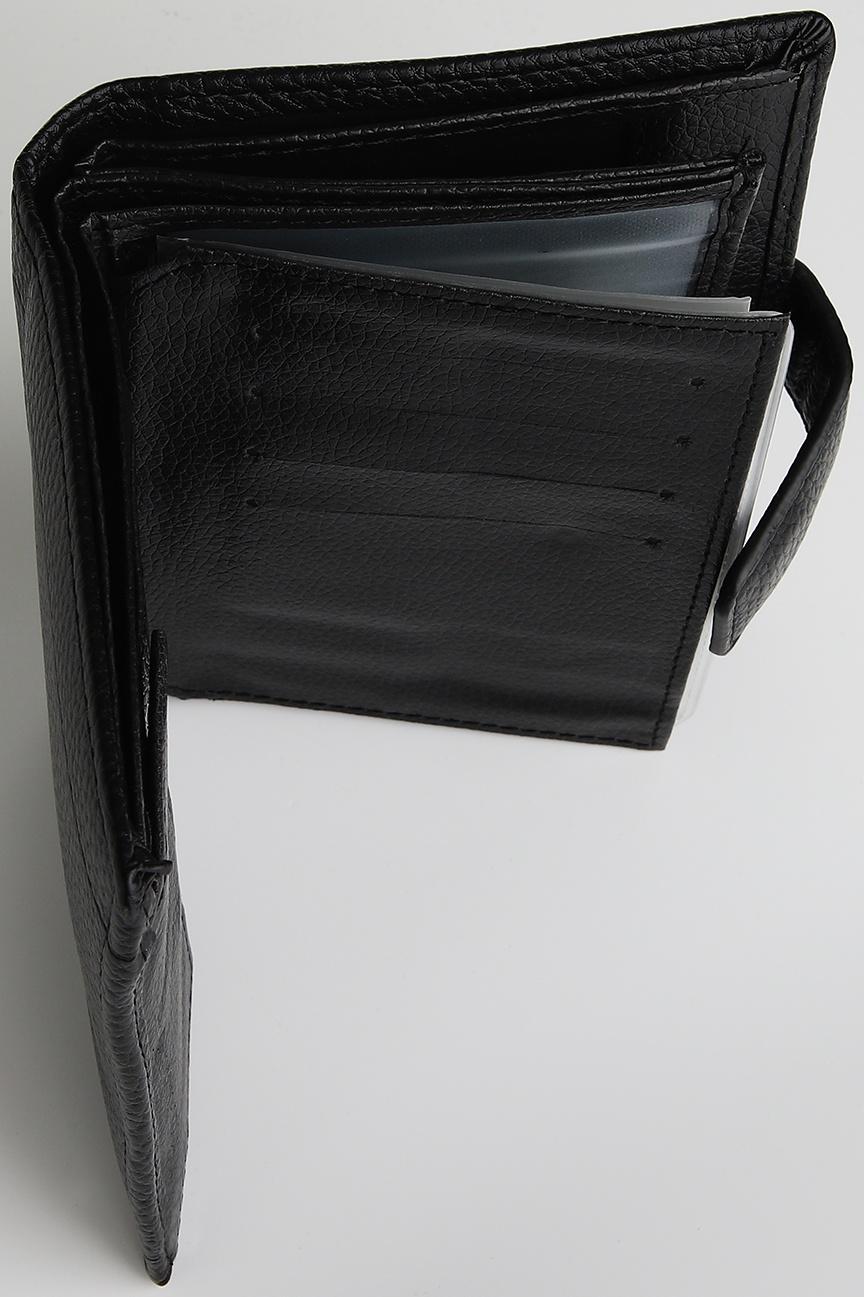 Портмоне на магните 3 в 1, отдел для автодокументов, паспорта, цвет чёрный