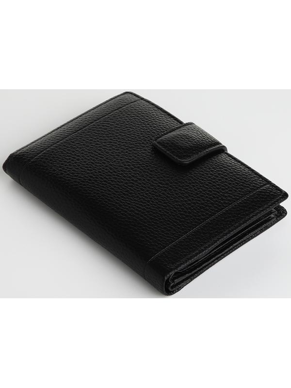 Портмоне на магните 3 в 1, отдел для автодокументов, паспорта, цвет чёрный