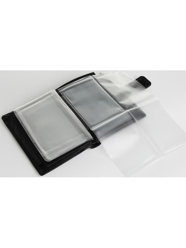 Портмоне на магните 3 в 1, отдел для автодокументов, паспорта, цвет чёрный