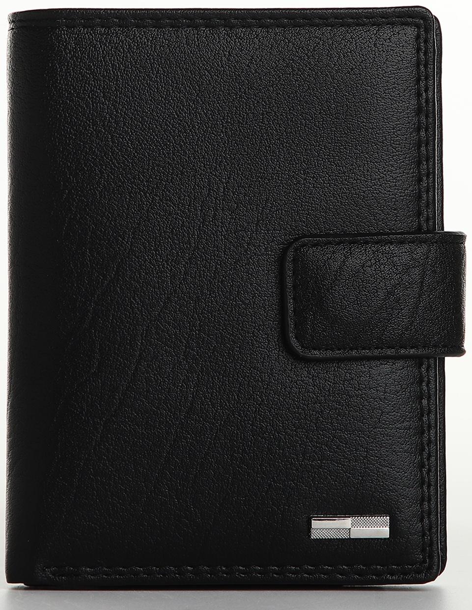 Портмоне на магните 3 в 1, отдел для автодокументов, паспорта, цвет чёрный