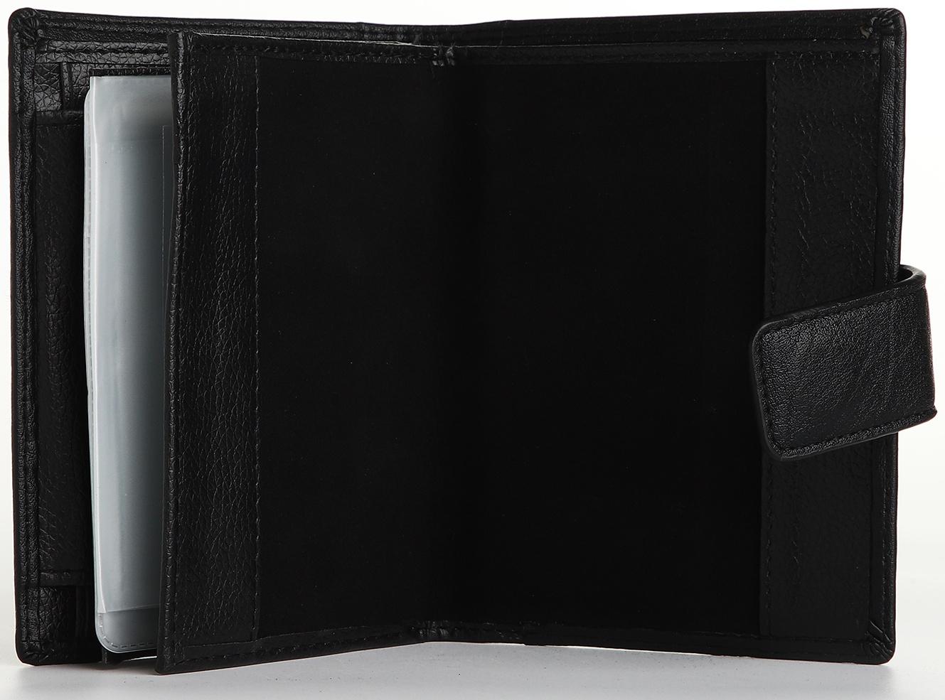 Портмоне на магните 3 в 1, отдел для автодокументов, паспорта, цвет чёрный