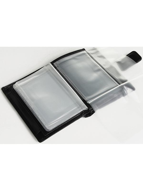 Портмоне на магните 3 в 1, отдел для автодокументов, паспорта, цвет чёрный