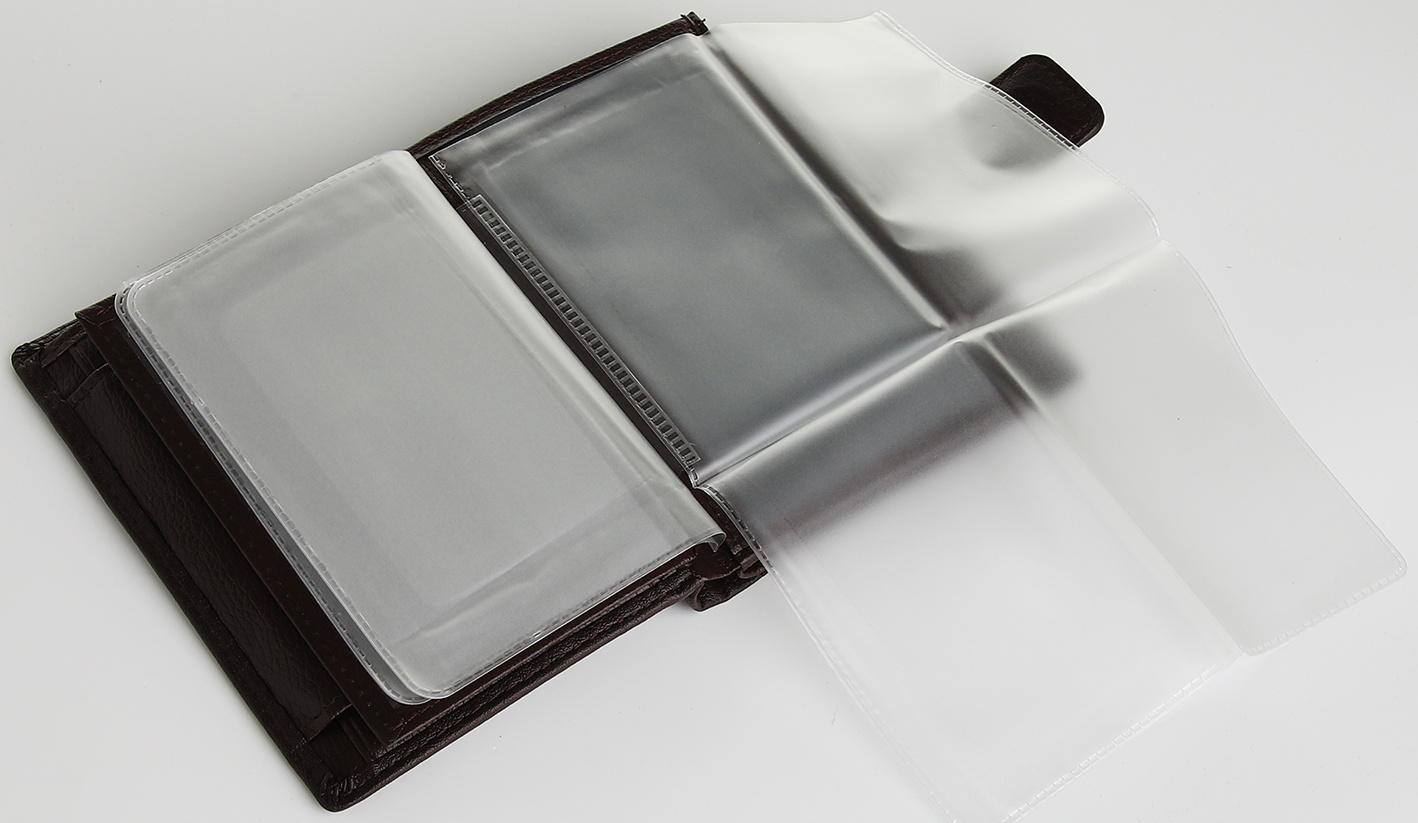 Портмоне на магните 3 в 1, отдел для автодокументов, паспорта, цвет коричневый