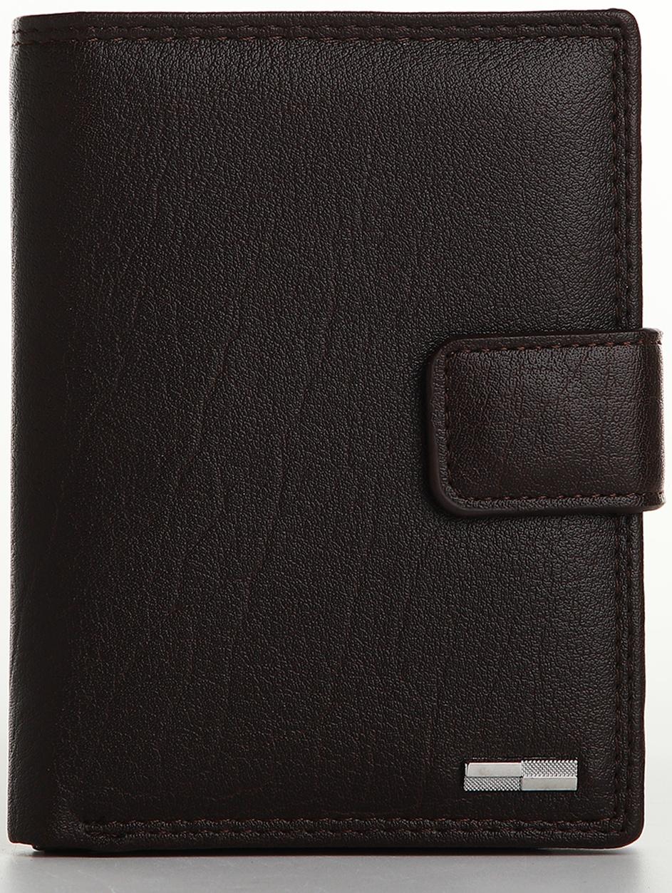 Портмоне на магните 3 в 1, отдел для автодокументов, паспорта, цвет коричневый