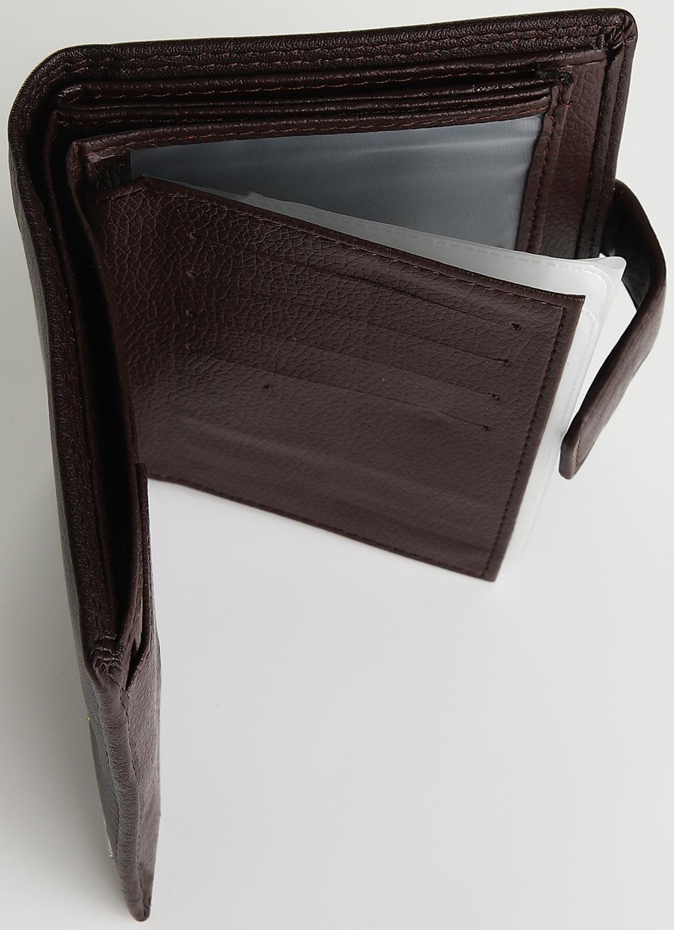 Портмоне на магните 3 в 1, отдел для автодокументов, паспорта, цвет коричневый