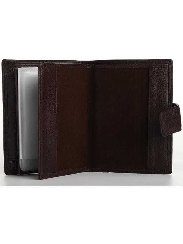 Портмоне на магните 3 в 1, отдел для автодокументов, паспорта, цвет коричневый