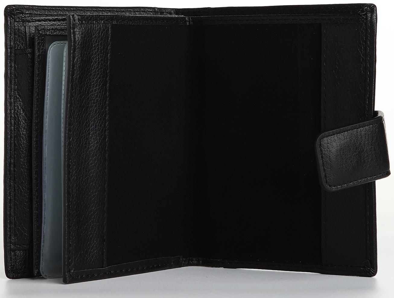 Портмоне на магните 3 в 1, отдел для автодокументов, паспорта, цвет чёрный