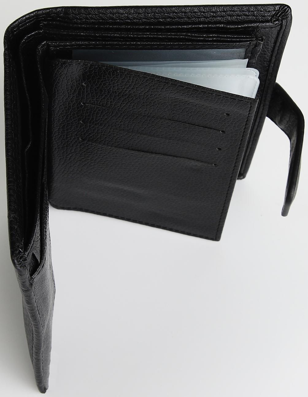 Портмоне на магните 3 в 1, отдел для автодокументов, паспорта, цвет чёрный