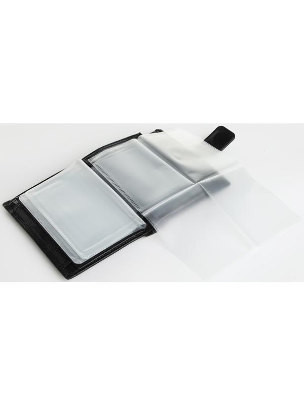 Портмоне на магните 3 в 1, отдел для автодокументов, паспорта, цвет чёрный