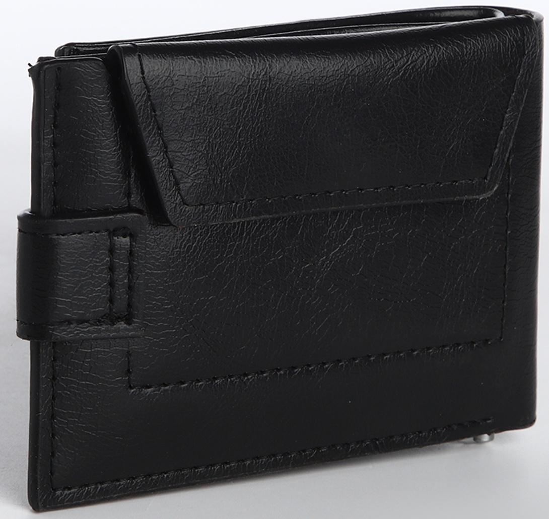 Портмоне на кнопке, цвет чёрный