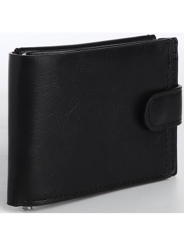 Портмоне на кнопке, цвет чёрный