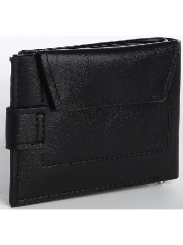 Портмоне на кнопке, цвет чёрный