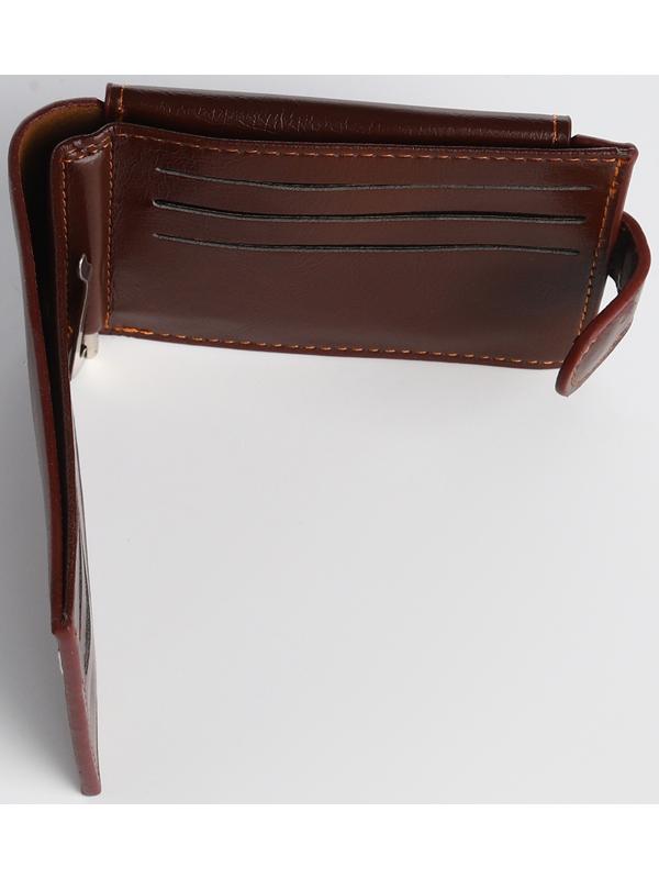 Портмоне на кнопке, цвет коричневый
