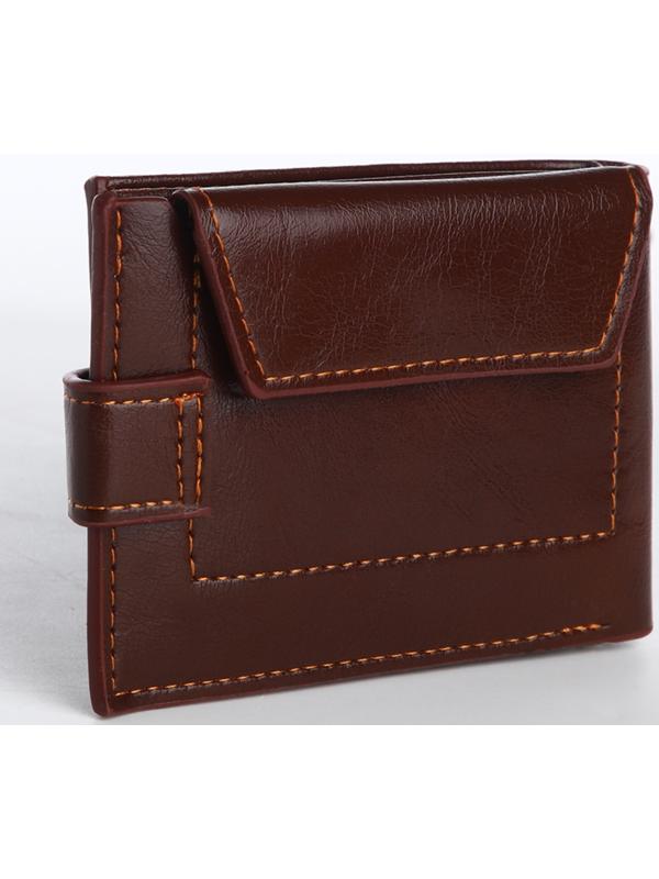 Портмоне на кнопке, цвет коричневый
