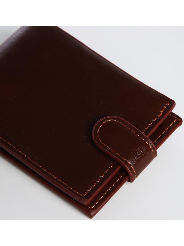 Портмоне на кнопке, цвет коричневый
