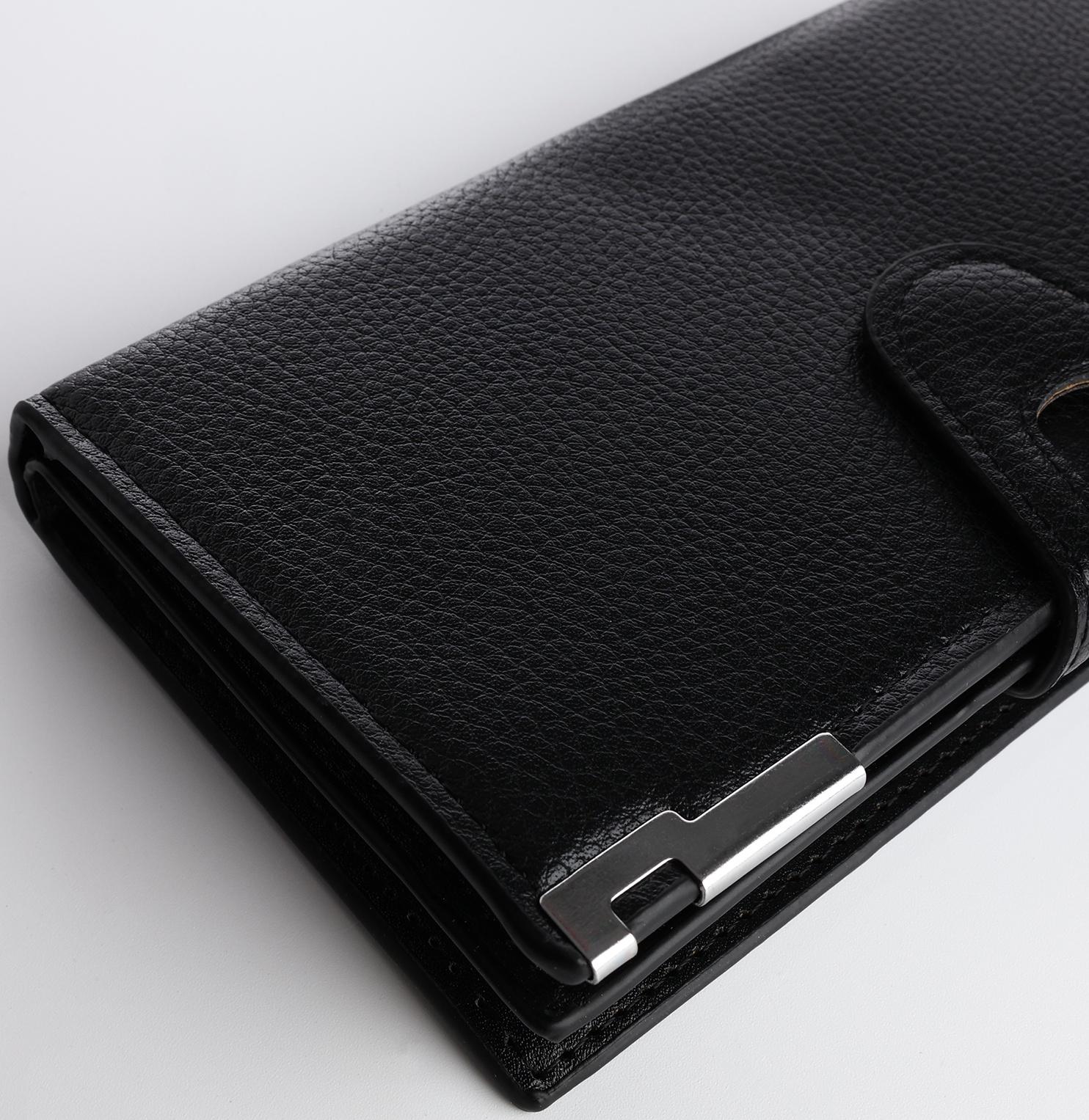 Портмоне на магните, зажим для купюр, отделение для сим-карт, цвет чёрный