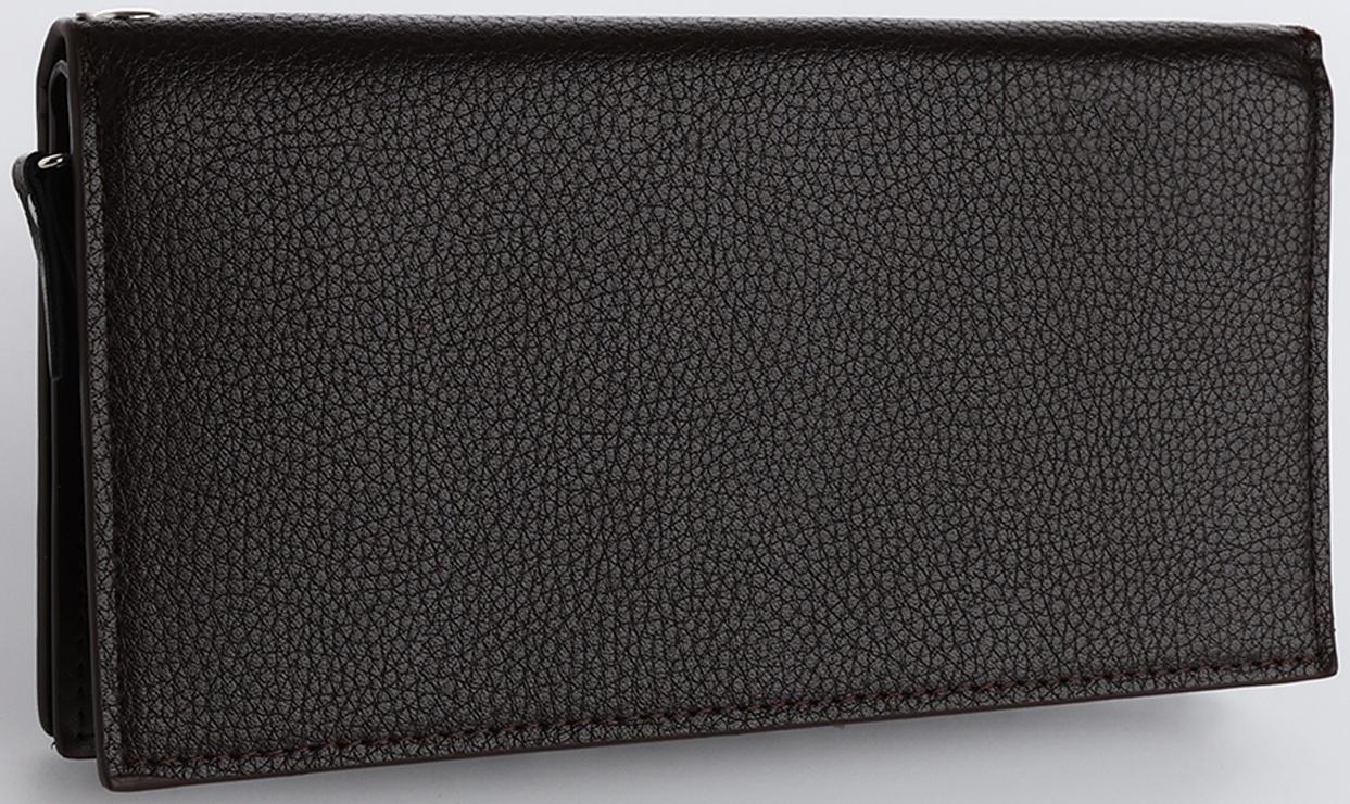 Портмоне на магните, зажим для купюр, отделение для сим-карт, цвет коричневый