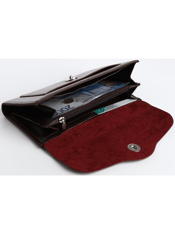 Кошелёк на магните, цвет коричневый