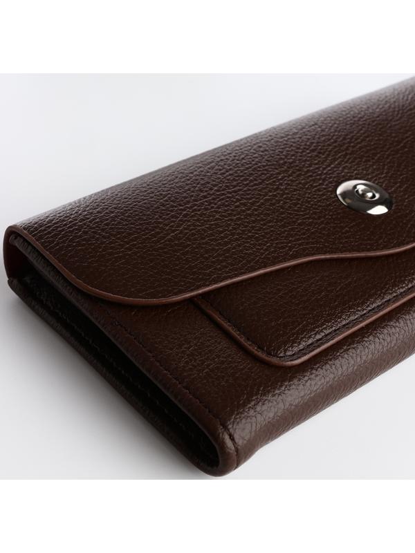 Кошелёк на магните, цвет коричневый