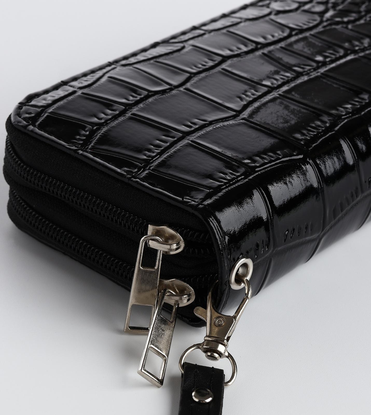 Кошелёк на молнии, цвет чёрный