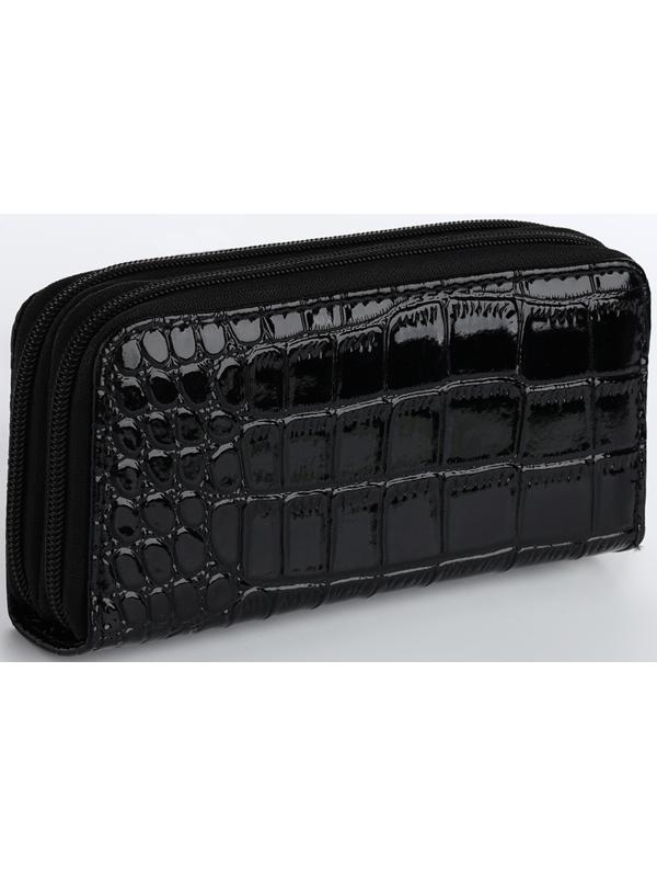 Кошелёк на молнии, цвет чёрный