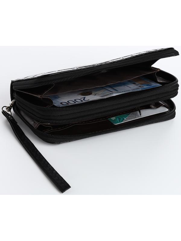 Кошелёк на молнии, цвет чёрный