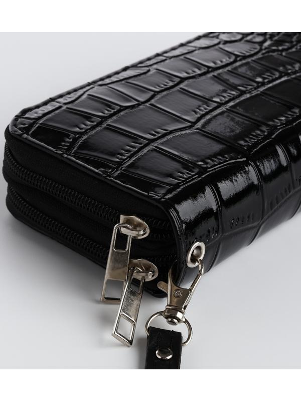 Кошелёк на молнии, цвет чёрный