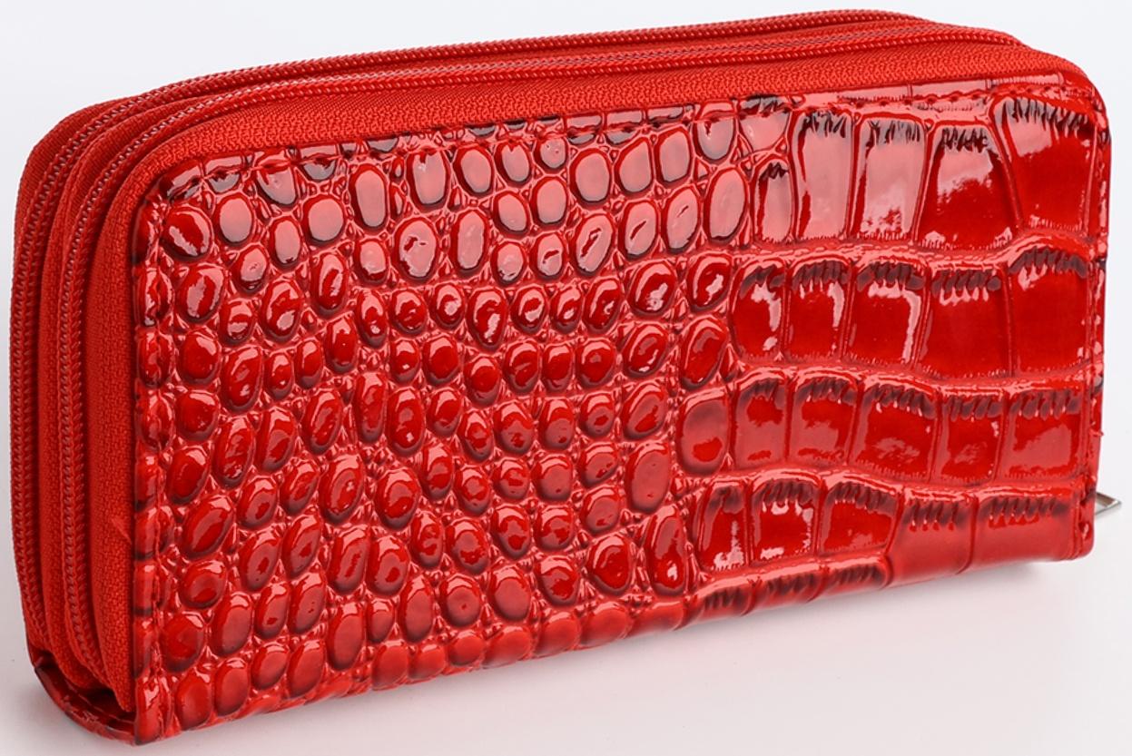 Кошелёк на молнии, цвет красный