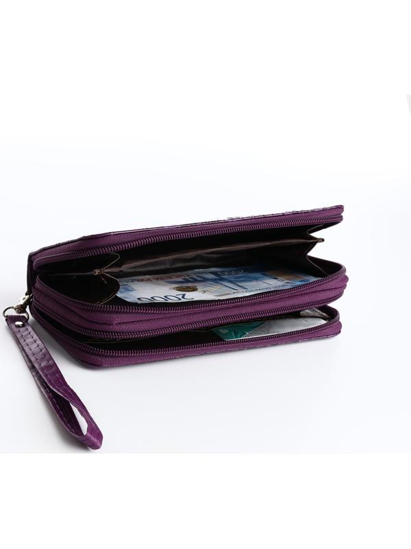Кошелёк на молнии, цвет фиолетовый