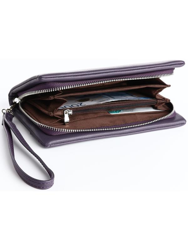 Кошелёк на молнии, цвет фиолетовый