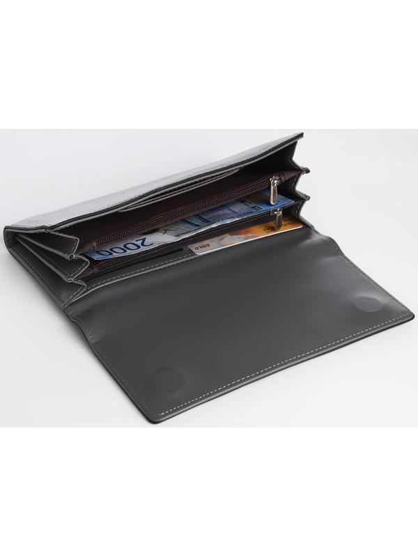 Кошелёк на магните, цвет серый