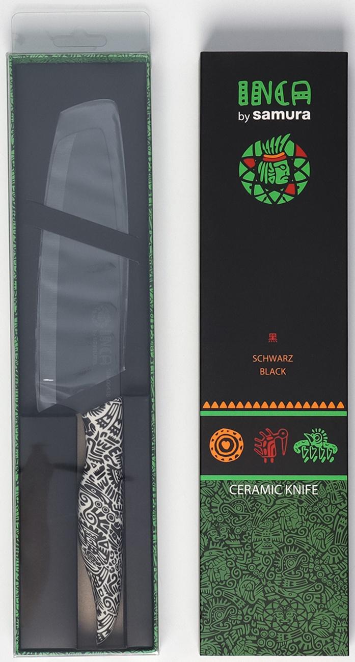 Нож кухонный Samura Inca, накири, лезвие 16,5 см, черная циркониевая керамика