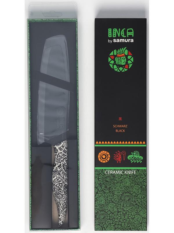 Нож кухонный Samura Inca, накири, лезвие 16,5 см, черная циркониевая керамика