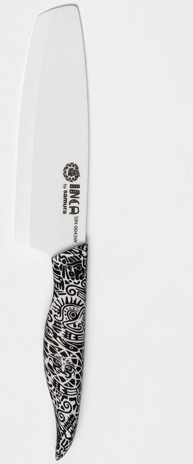 Нож кухонный Samura Inca, накири, лезвие 16,5 см, белая циркониевая керамика