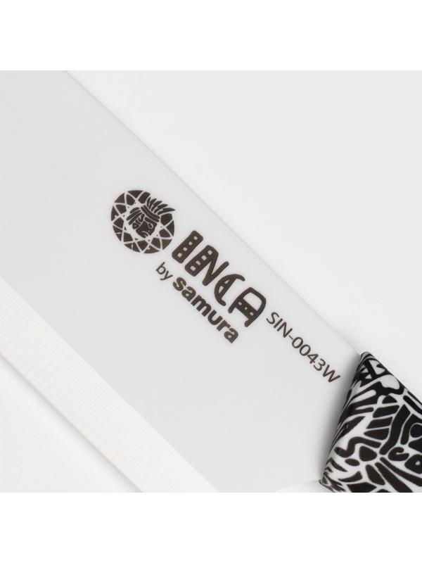 Нож кухонный Samura Inca, накири, лезвие 16,5 см, белая циркониевая керамика